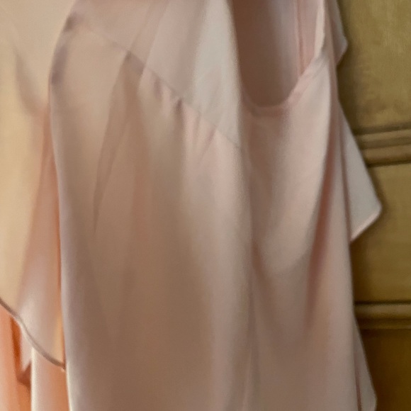 Eloquii Sheer Pink Blouse with Ruffles and trim tie size 14 - Picture 6 of 8